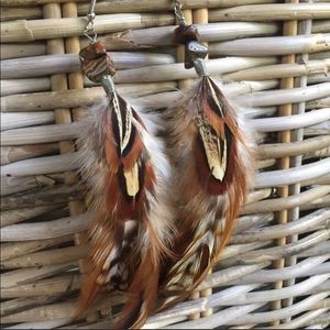 Beautiful feather earrings
